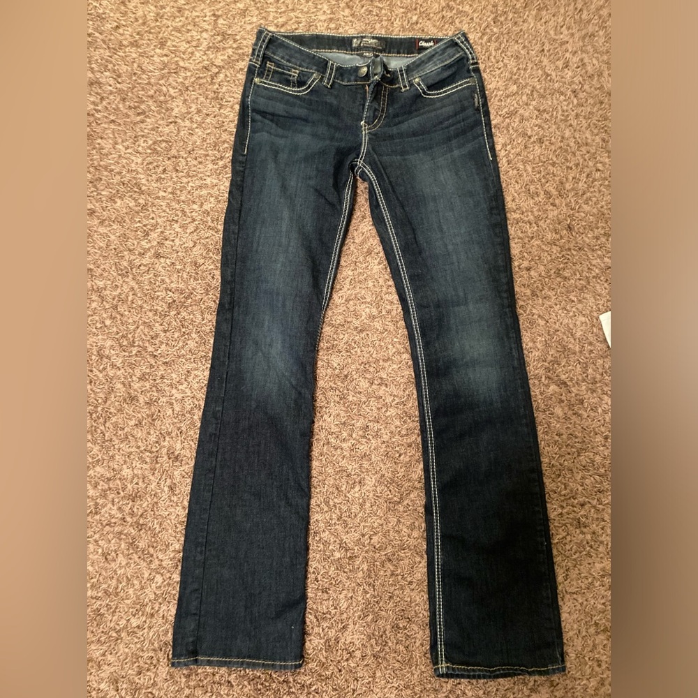 Silver Aiko womens jeans size 30 x 35 mid slim boot EUC